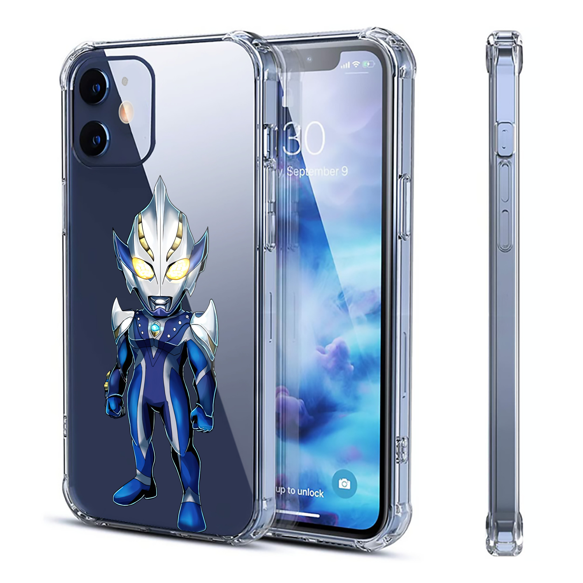 （画像用） ウルトラマン Ultraman 【iPhone 12シリーズ対応】透明スマホケース（クリアソフトケース）